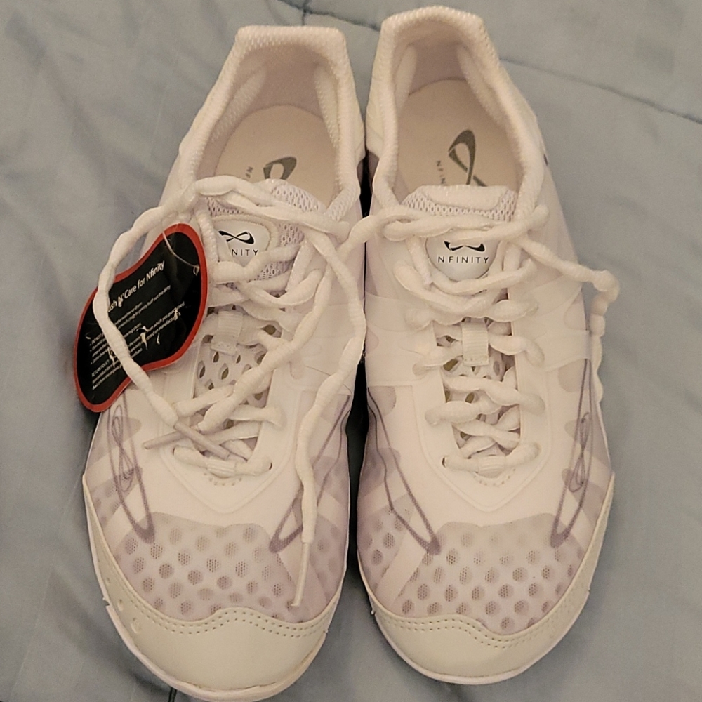 NFINITY cheer shoes. Brand new with tag white 7.5
